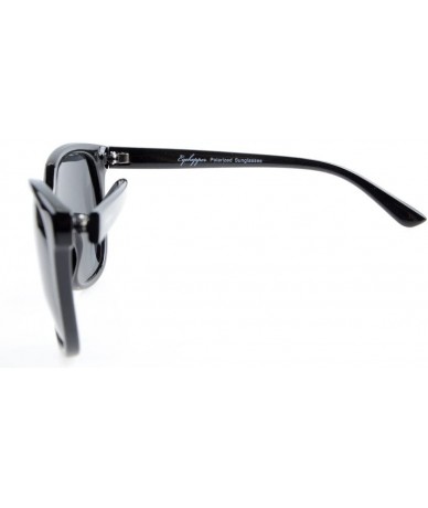 Wrap Oversize Polarized Sunglasses Women - S017 Black - C112GPBH129 $20.69