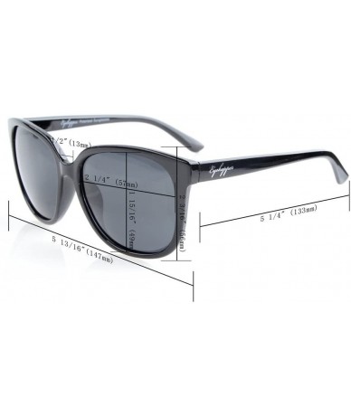 Wrap Oversize Polarized Sunglasses Women - S017 Black - C112GPBH129 $20.69