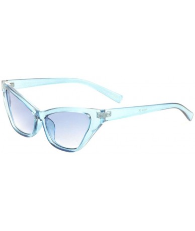 Cat Eye Retro Sharp Cat Eye Crystal Color Sunglasses - Blue - C3197U84KCH $25.81