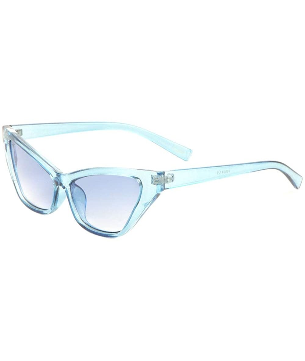 Cat Eye Retro Sharp Cat Eye Crystal Color Sunglasses - Blue - C3197U84KCH $25.81