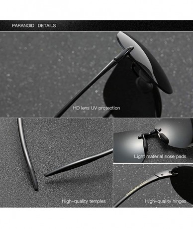 Sport Classic Pilot Sunglasses For Men Women Retro Rimless Sunglasses metal Sunglasses Driving Sport sunglasses - 8 - CD198KK...