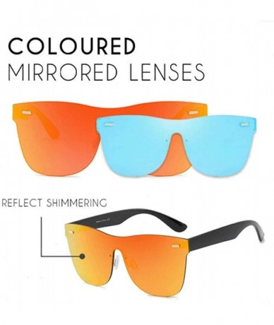 Rimless Infinity Fashion Colored Sunglasses - Blue - CR18WEKMY7A $17.87