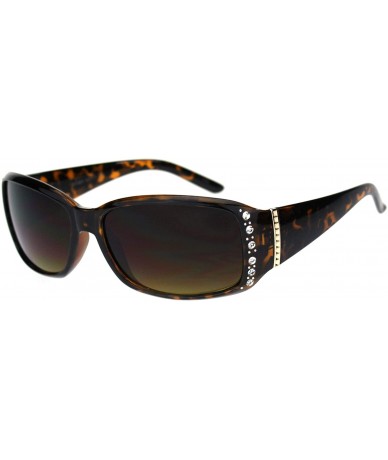 Rectangular Rhinestone Studded Womens Narrow Rectangular 90s Plastic Sunglasses - Tortoise Brown - C418R353ZH0 $18.90