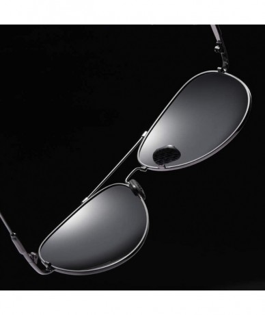 Oversized Fashion TAC lenses Polit Polarized Sunglasses for Men Women - Grey Blue - CM18O52DD4G $24.62