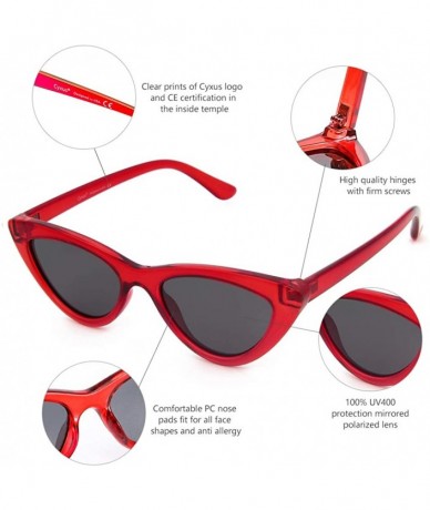 Sport Cateye Women Sunglasses Polarized UV Protection Driving Sun Glasses for Fishing Riding Outdoors - Red Frame - C118HXD76...