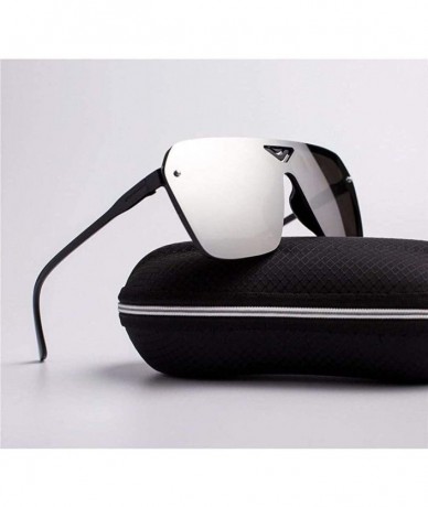 Oval Goggle Plastic Male Driving Sports Men Dazzling Sunglasses Trendy Retro Sun Glasses - Silver - CS199XG8IQN $19.36