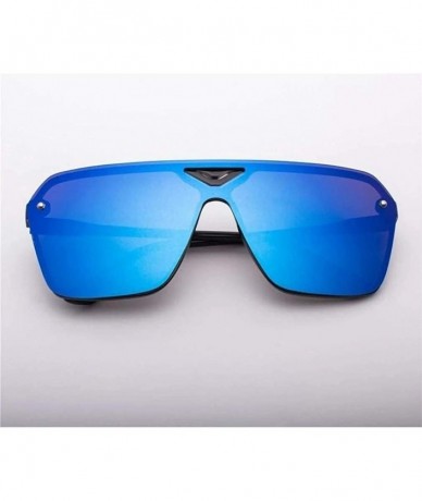 Oval Goggle Plastic Male Driving Sports Men Dazzling Sunglasses Trendy Retro Sun Glasses - Silver - CS199XG8IQN $19.36