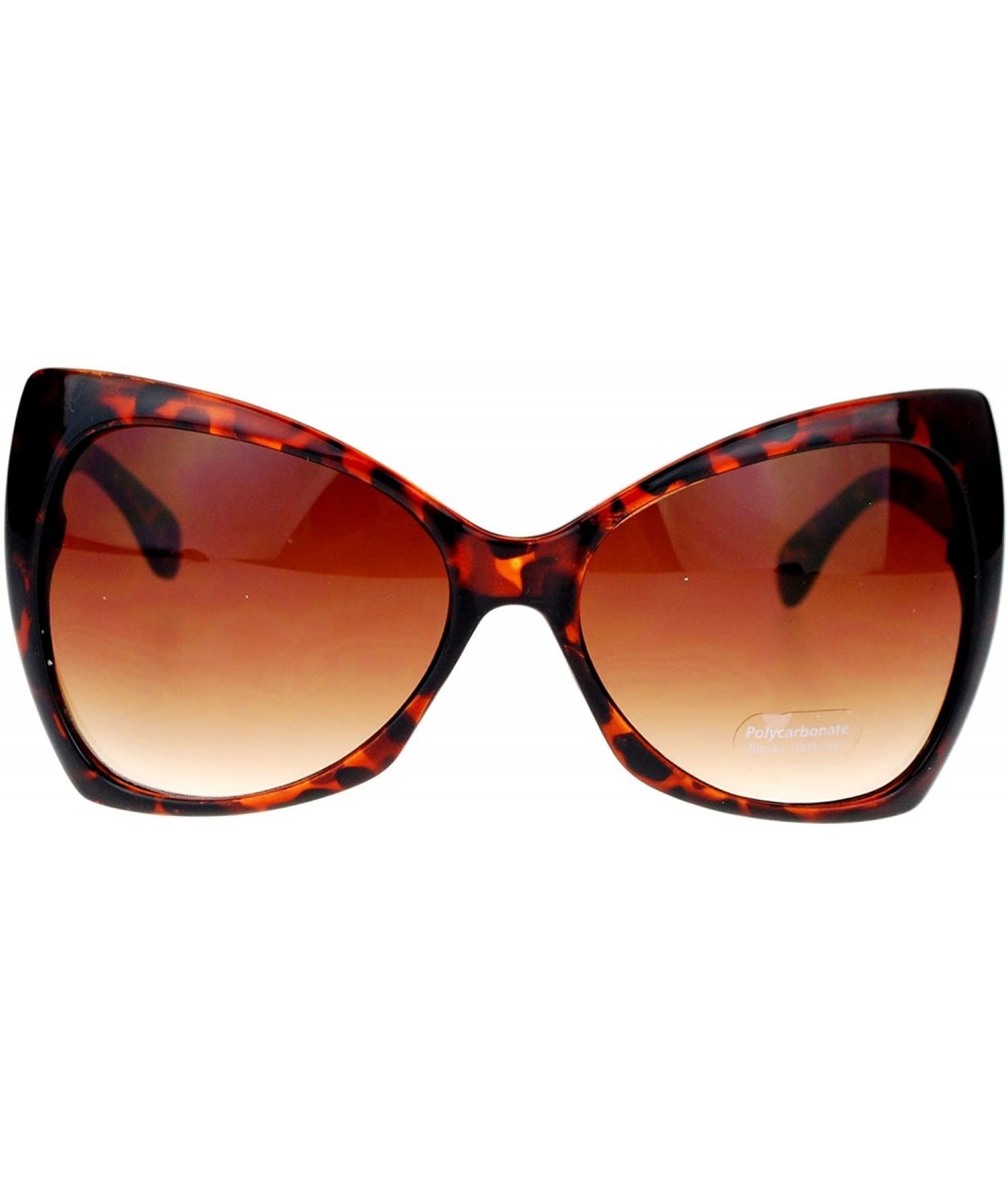 Oversized Unique Oversized Cat Eye Hybrid Butterfly Sunglasses - Tortoise - CJ12IGSQTXV $23.53