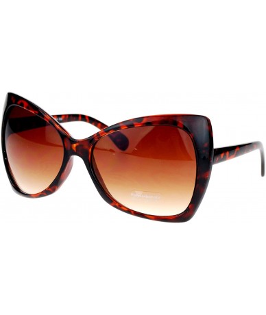 Oversized Unique Oversized Cat Eye Hybrid Butterfly Sunglasses - Tortoise - CJ12IGSQTXV $23.53