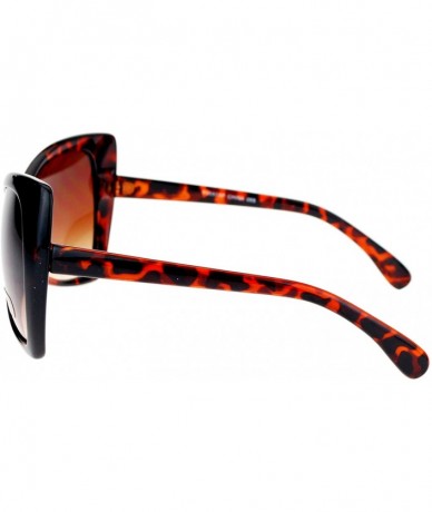 Oversized Unique Oversized Cat Eye Hybrid Butterfly Sunglasses - Tortoise - CJ12IGSQTXV $23.53