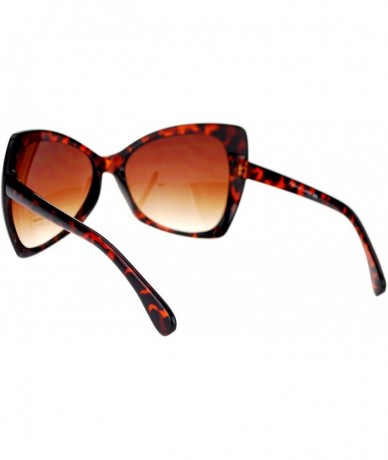 Oversized Unique Oversized Cat Eye Hybrid Butterfly Sunglasses - Tortoise - CJ12IGSQTXV $23.53