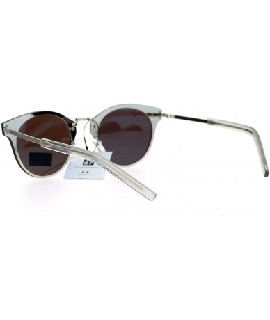 Rimless Rimless Futuristic Half Horn Rim Hipster Sunglasses - Blue Revo - CI12CJL0SPL $23.21