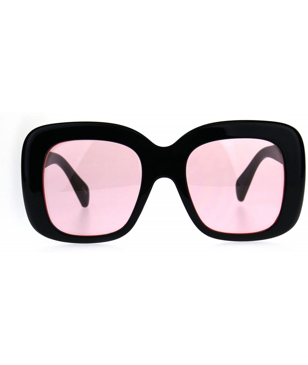 Butterfly Womens Mod Thick Plastic Butterfly Retro Sunglasses - Pink - CH189IUHSRH $20.06