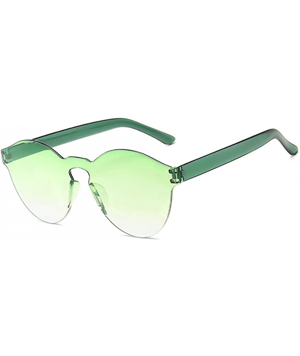 Round Unisex Fashion Candy Colors Round Outdoor Sunglasses Sunglasses - Grass Green - CY190LKRU0G $32.05