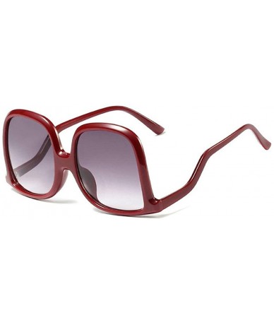 Oversized 2020 Unique Designer Irregular Oversized Sunglasses Ladies Retro Square Womens Shades Sun Glasses - Red - C9194CNNW...