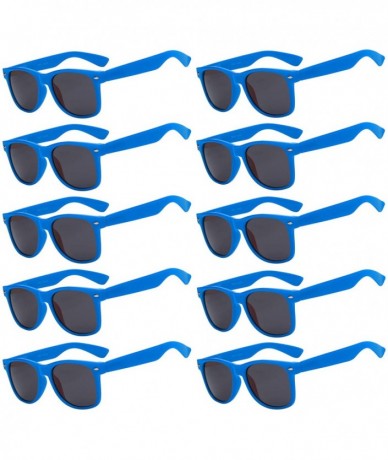 Wayfarer Retro Vintage Glasses Smoke Lens 10 Pairs in Multiple Colors. - 01blue_10_pairs - CO12728EH3F $38.86