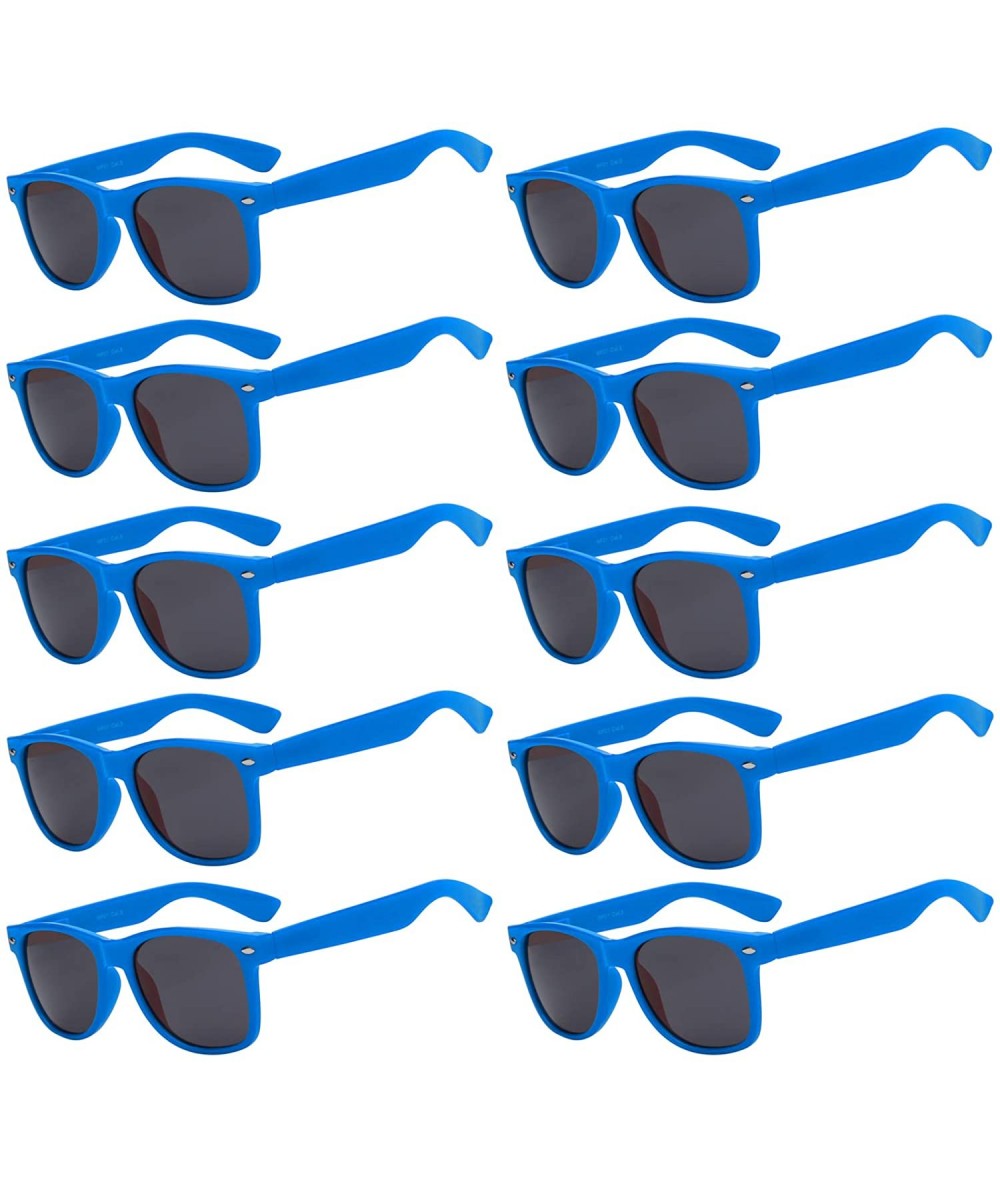 Wayfarer Retro Vintage Glasses Smoke Lens 10 Pairs in Multiple Colors. - 01blue_10_pairs - CO12728EH3F $38.86