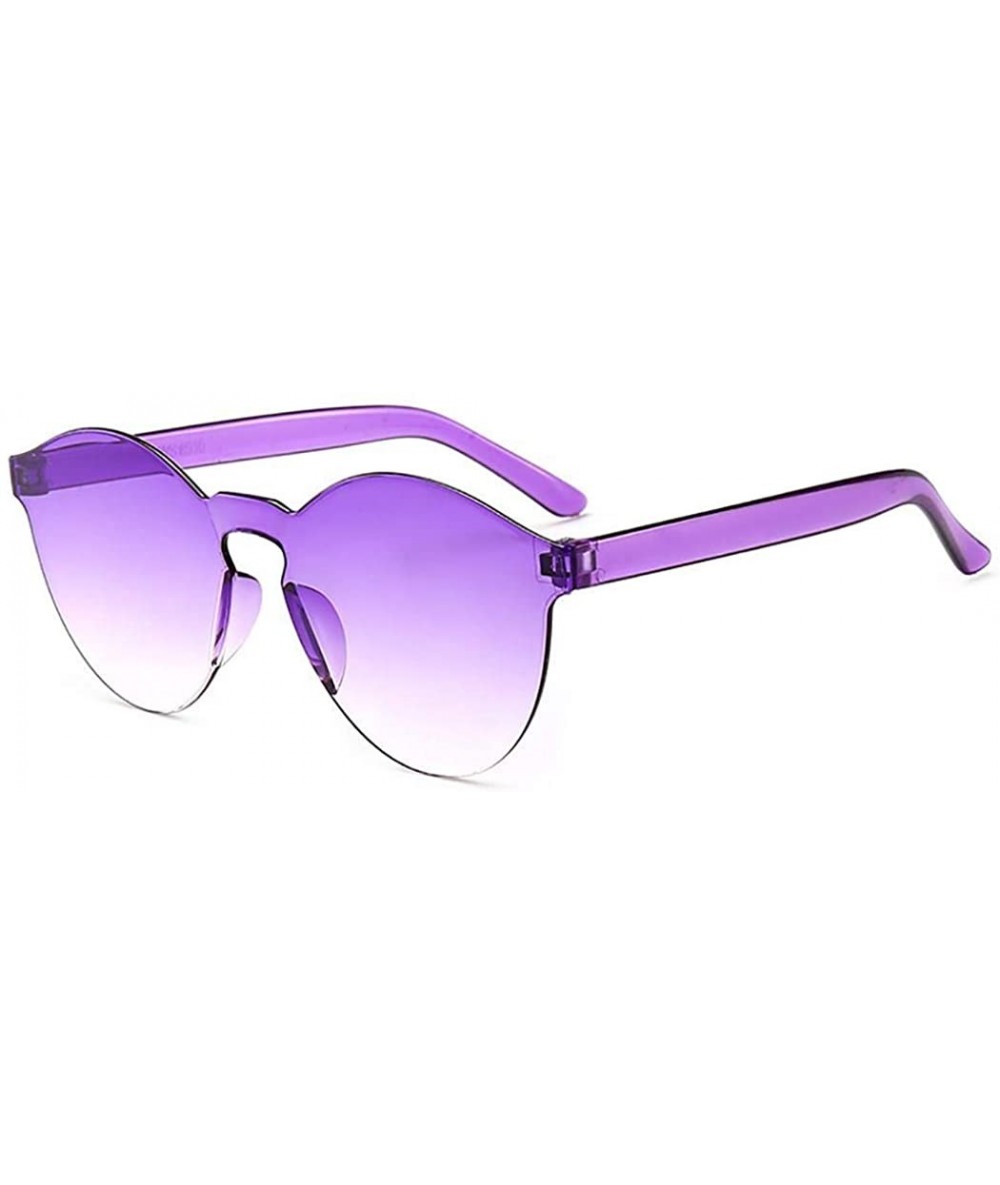 Round Unisex Fashion Candy Colors Round Outdoor Sunglasses Sunglasses - Purple - CG1902YUZSY $32.66