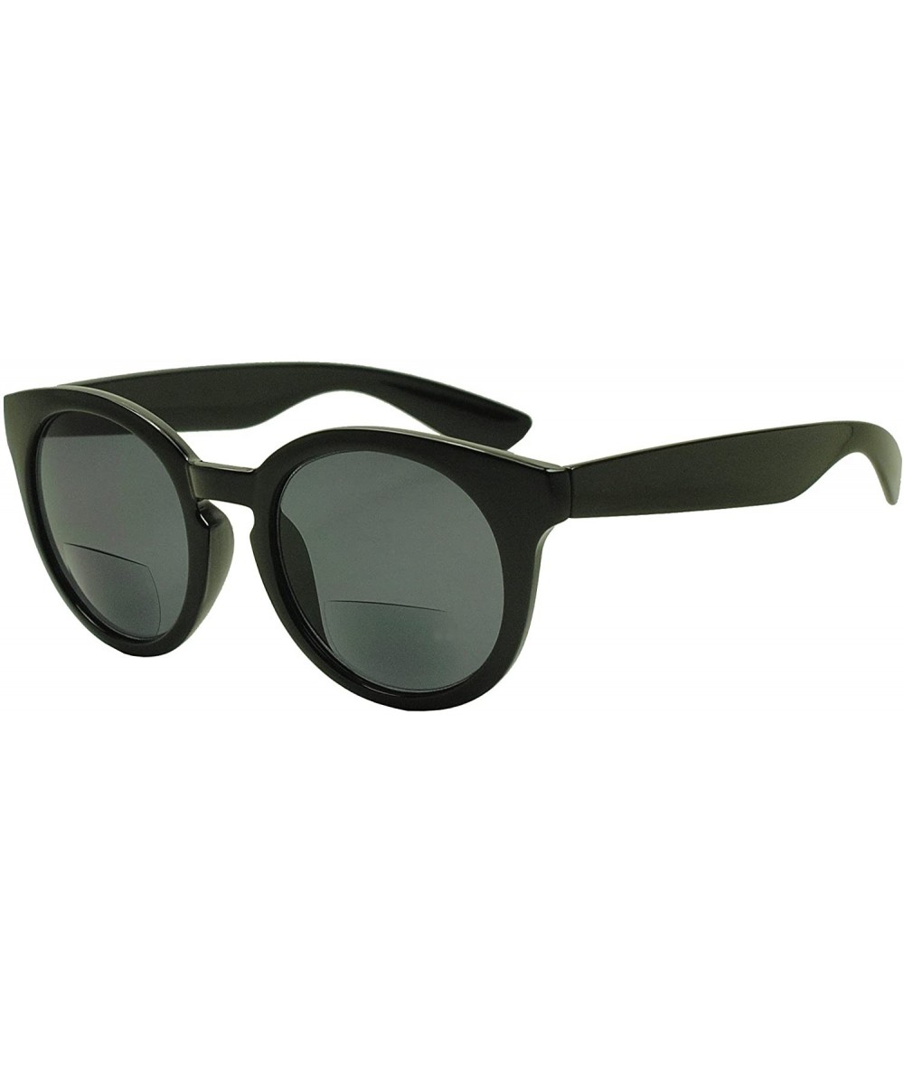 Oval Womens Small Oval Casual Bi-Focal Sun Readers Sunglasses Rx Power +150 - +300 - Black (Style 2) - C112O5CI320 $21.21