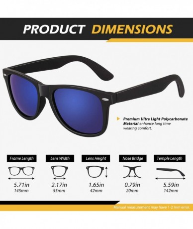 Wayfarer Polarized Sunglasses for Men Driving Sun glasses Shades 80's Retro Style Brand Design Square - CE18N6MKTT2 $20.97