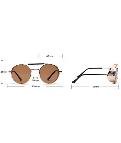 Round Metal frame hollow round men's red film retro punk women's fashion brand designer sunglasses UV400 - Black - CK18AZNTQS...