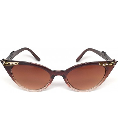 Oversized Cateye or High Pointed Eyeglasses or Sunglasses - Brown Fade- Brown - CZ1895X3TMY $19.52