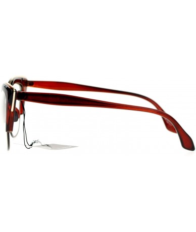 Cat Eye Womens High Point Squared Half Rim Look Cat Eye Glasses - Brown - CY121RDOVXH $20.37