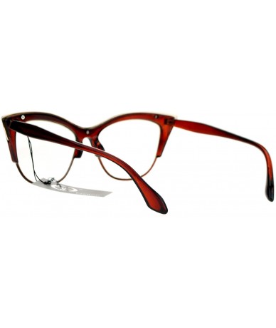 Cat Eye Womens High Point Squared Half Rim Look Cat Eye Glasses - Brown - CY121RDOVXH $20.37