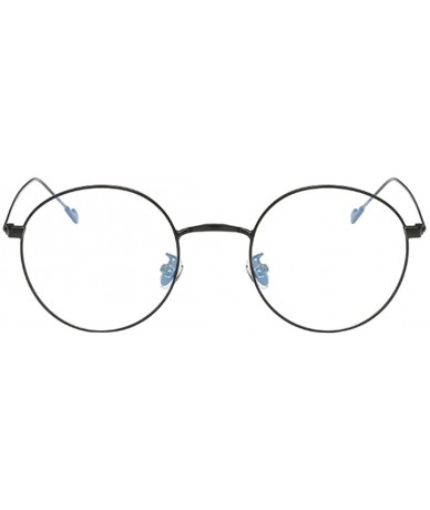 Round Man woman Retro Harajuku Nearsighted Glasses Myopia Flat Mirror Glasses - Black - CQ1978KDN8R $39.63