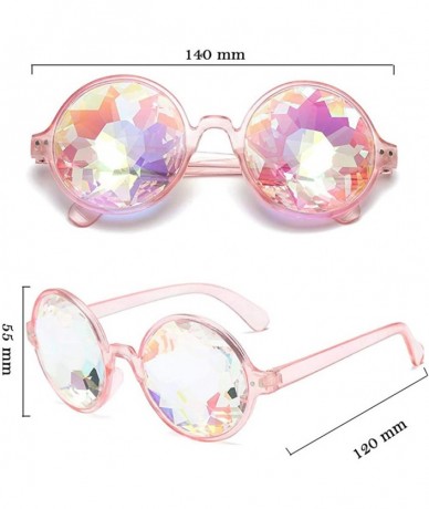 Goggle Rave Festival Kaleidoscope Glasses Rainbow Prism Sunglasses for Women Men - Black+white (Round) - CX18SNZ4I89 $31.85