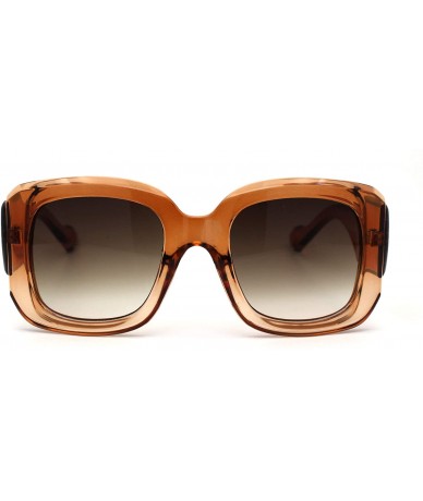 Butterfly Womens Thick Plastic 90s Mod Butterfly Designer Sunglasses - All Brown - CB19624CT42 $23.27