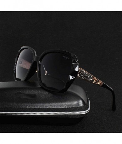 Aviator Oversized Sunglasses Women Luxury Brand Design Elegant Polarized Y6009 C1 BOX - Y6009 C3 Box - C418XE9IDLC $30.70