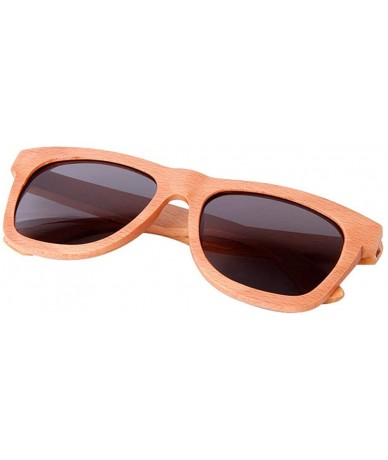 Goggle Trendy wooden frame glasses Polarized sunglasses for men and women - Red Yellow - CU18XK06LK7 $56.13