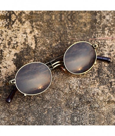 Round Retro Steampunk sunglasses metal Round sunglasses for men women portection eyes Vintage sunglasses - 5 - C318ATS85YD $2...