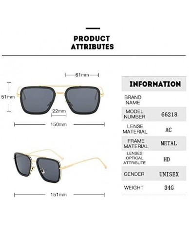 Sport Sunglasses Square optional Classic - Black Gold Frame/White Lens - CV18W0OK7KK $18.75