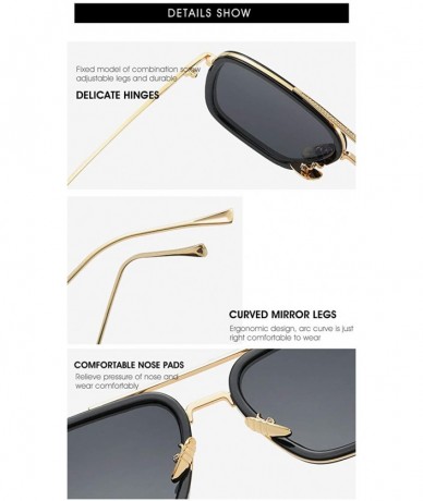 Sport Sunglasses Square optional Classic - Black Gold Frame/White Lens - CV18W0OK7KK $18.75