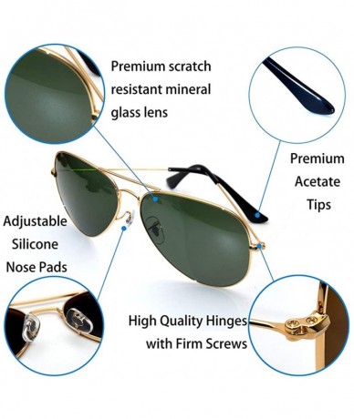 Oversized Classisc Aviator crystal Lens Sunglasses for Women men Metal Frame 100% UV protection - C71900RUW0N $36.41