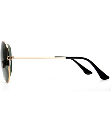 Oversized Classisc Aviator crystal Lens Sunglasses for Women men Metal Frame 100% UV protection - C71900RUW0N $36.41