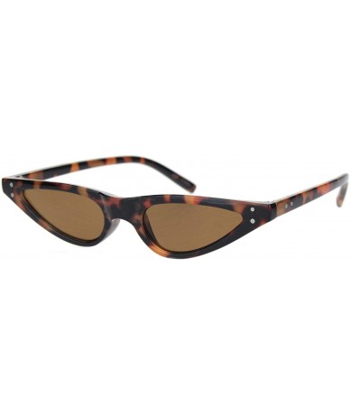 Cat Eye Womens Mod Narrow Triangle Plastic Cat Eye Goth Sunglasses - Tortoise Brown - CG18N60LXW8 $20.33