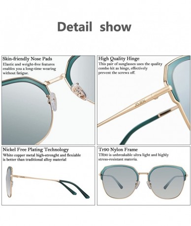 Semi-rimless Fashion Polarized Aviator Sunglasses for men women Metal&TR90 TAC JE0013(Green Frame Mercury Lens) - CS18G69RT5A...