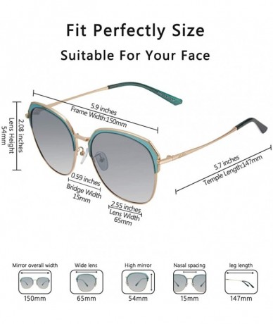 Semi-rimless Fashion Polarized Aviator Sunglasses for men women Metal&TR90 TAC JE0013(Green Frame Mercury Lens) - CS18G69RT5A...