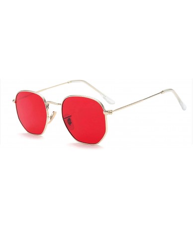 Oval Retro Square Sunglasses Men Gradient Clear Lens Metal Frame Black Red Small Sun Glasses Women Summer UV400 - CQ197Y6W9YG...