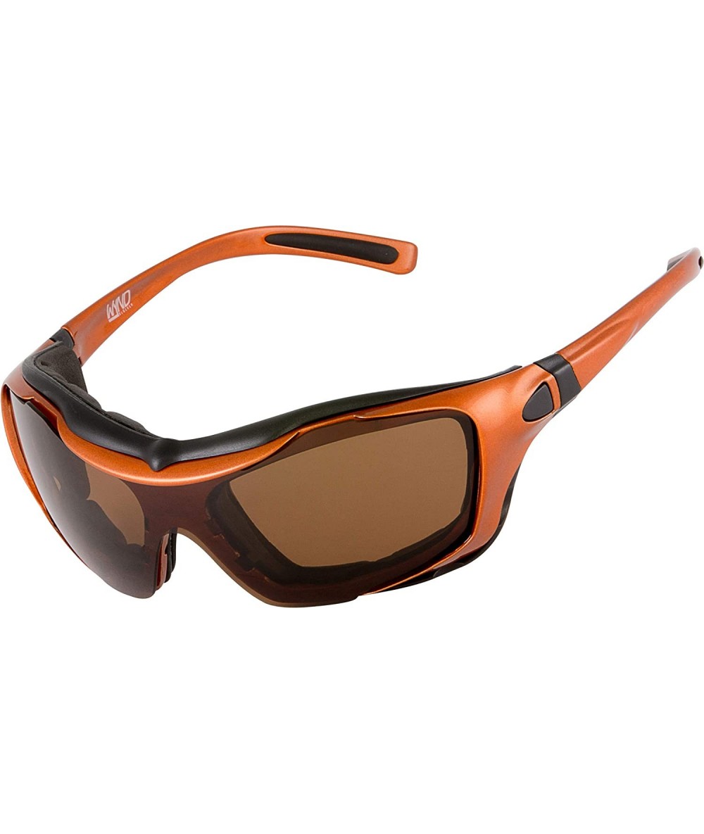 Wrap Polarized Large Motorcycle Riding Sunglasses Sports Wrap Glasses - Orange - Polarized Amber - CG18DODZXRS $40.31