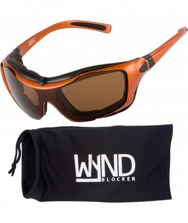 Wrap Polarized Large Motorcycle Riding Sunglasses Sports Wrap Glasses - Orange - Polarized Amber - CG18DODZXRS $40.31