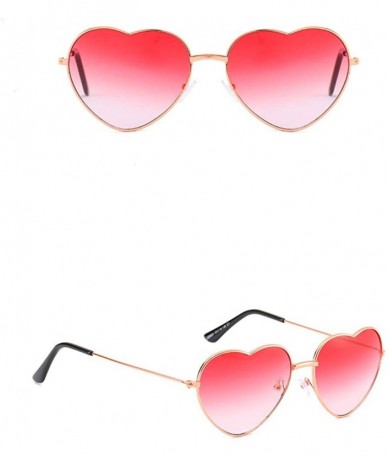 Aviator Heart Sunglasses Thin Metal Frame Lovely Aviator Style for Women Radiation Protection - Multicolor5 - C518NT04AWG $16.77