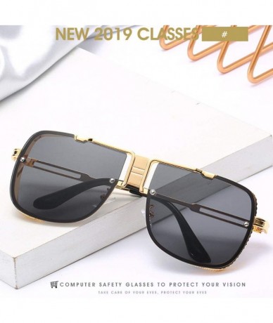 Square Retro Pilot metal square sunglasses for men woman Flight mechanical sunglasses UV400 Protection - 2 - CS1924E4RD3 $26.63