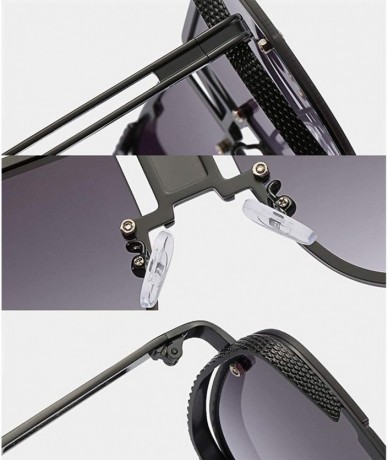 Square Retro Pilot metal square sunglasses for men woman Flight mechanical sunglasses UV400 Protection - 2 - CS1924E4RD3 $26.63