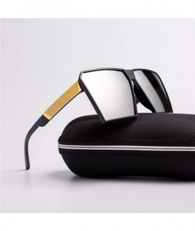 Square Square Oversized Sunglasses New Reflective Sunglasses Men Women Designer C6 - C6 - CX18YQO6DR6 $16.81