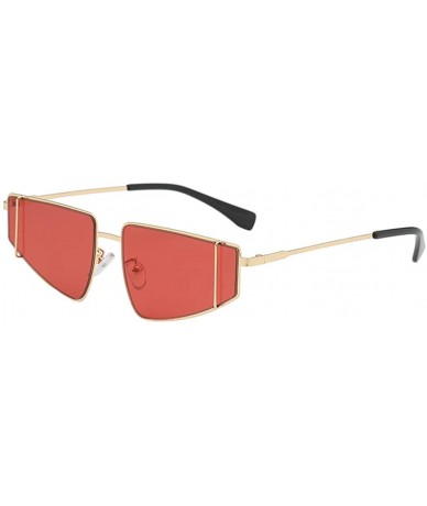 Wrap Metal SunglassesMan Women Irregular Shape Sunglasses Glasses Vintage Style - Red - C518TN9DWH7 $17.49