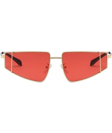 Wrap Metal SunglassesMan Women Irregular Shape Sunglasses Glasses Vintage Style - Red - C518TN9DWH7 $17.49